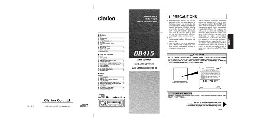 Clarion DB415 User manual