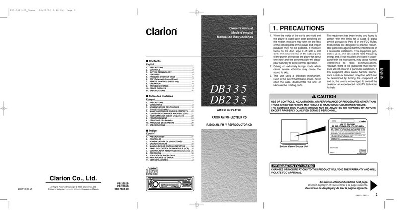 Clarion DB335 User manual