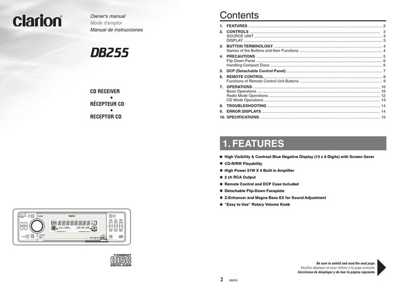 Clarion DB255 User manual Clarion DB255 User manual