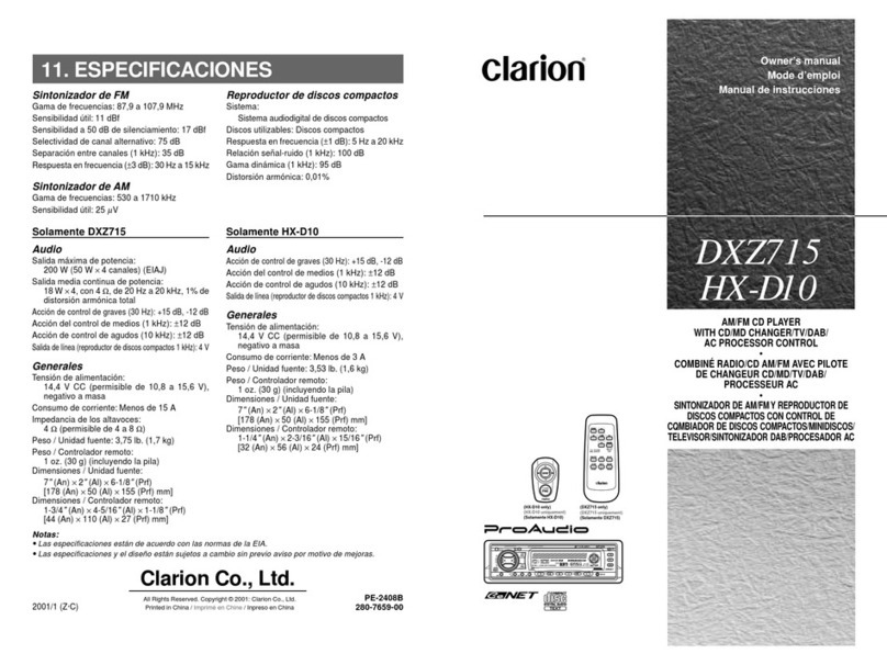Clarion ] DXZ715 owner's manual
