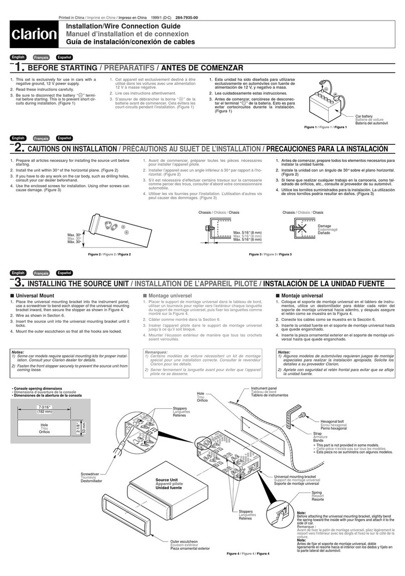Clarion ARX4570 Installation/wire connection guide Clarion ARX4570 Installation/wire connection guide