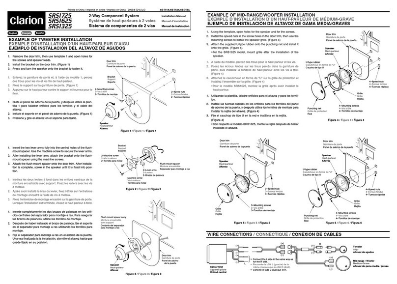 Clarion SRS1725 User manual