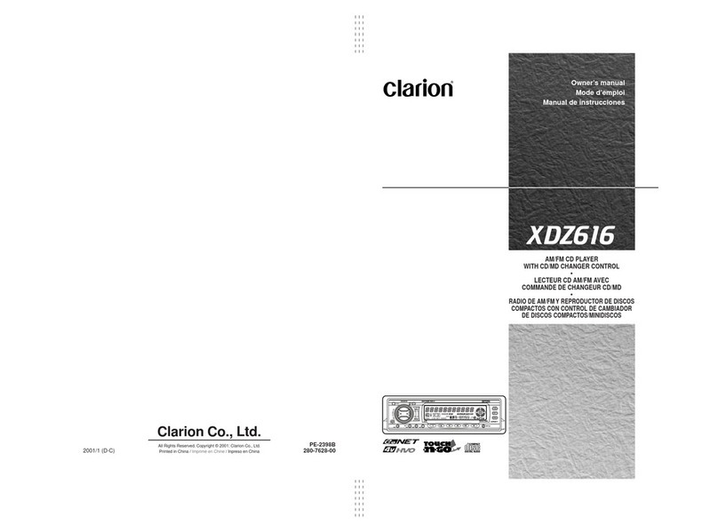 Clarion XDZ616w User manual Clarion XDZ616w User manual