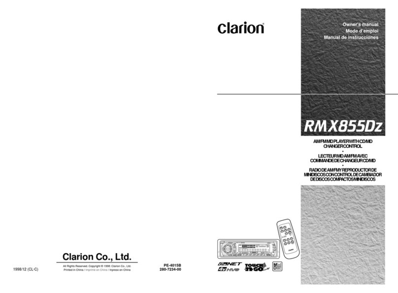 Clarion RMX855Dz owner's manual