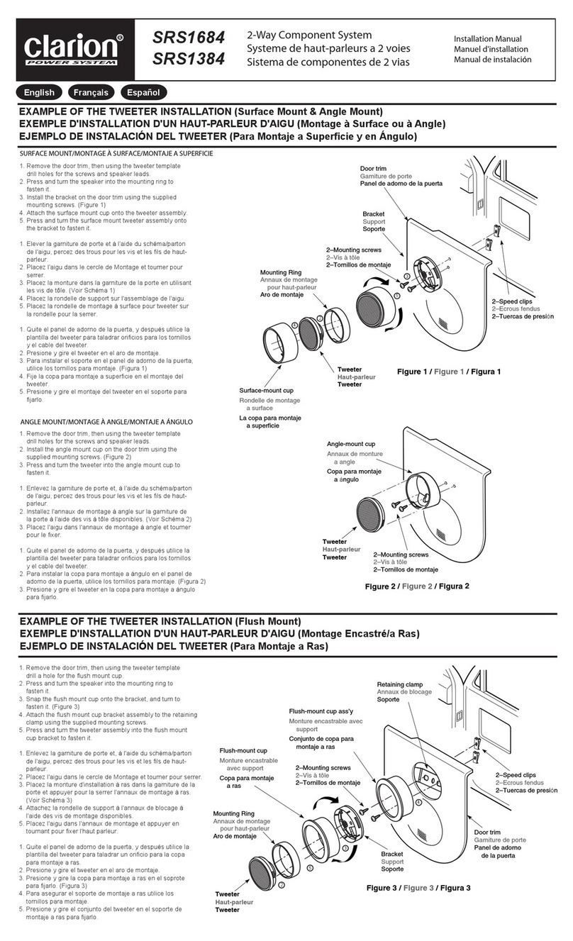 Clarion SRS1684 installation manual