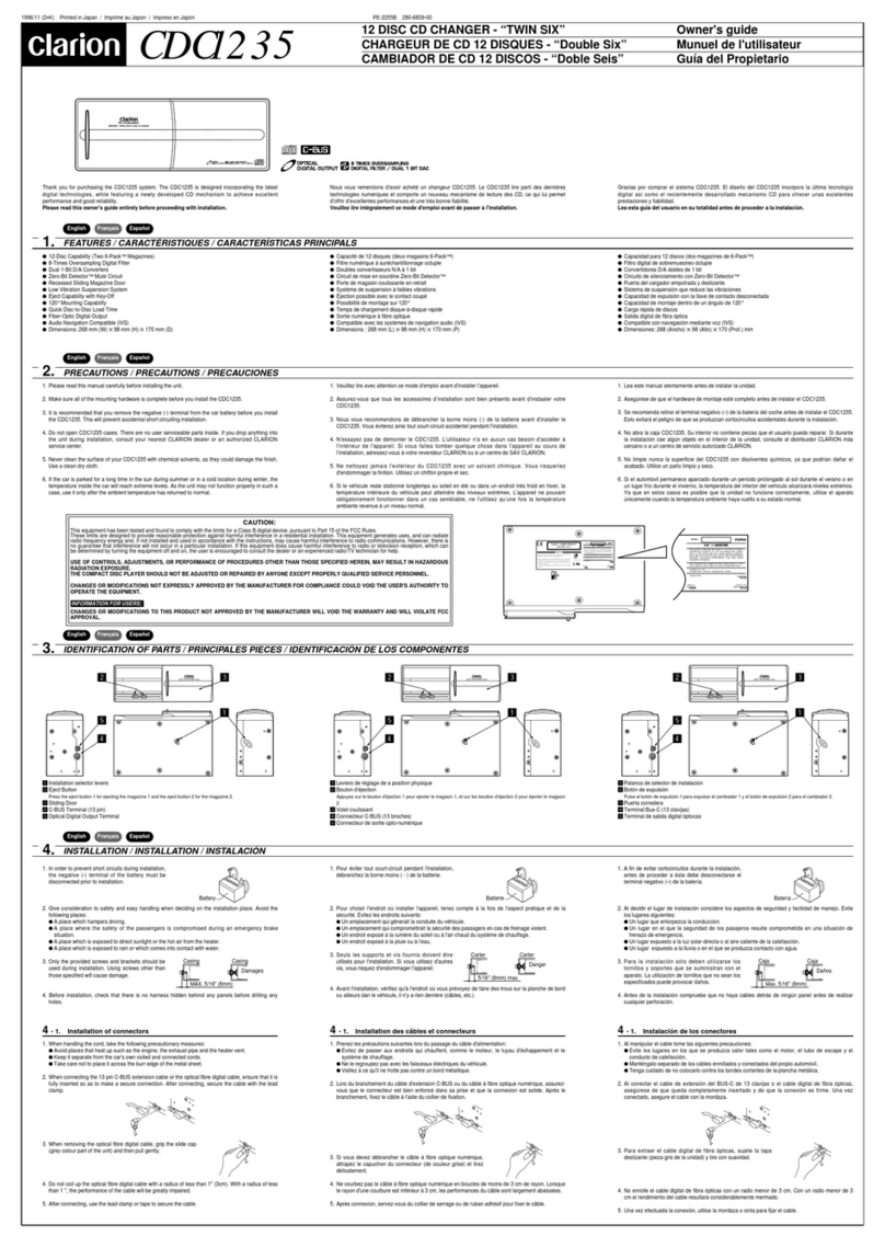 Clarion CDC1235 owner's guide