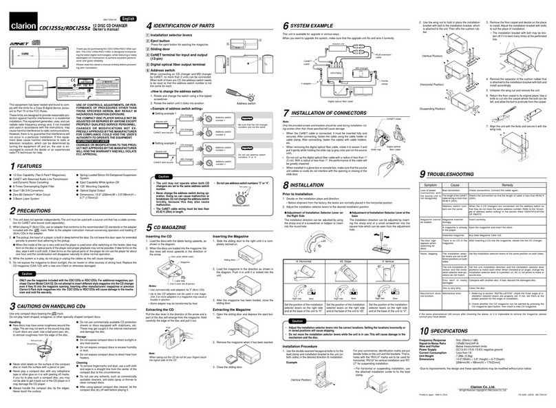 Clarion CDC1255Z User manual