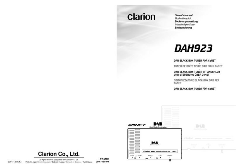 Clarion DAH923 owner's manual
