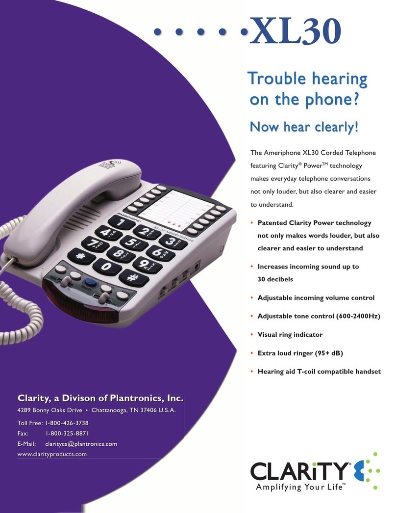 Clarity XL30 User manual Clarity XL30 User manual
