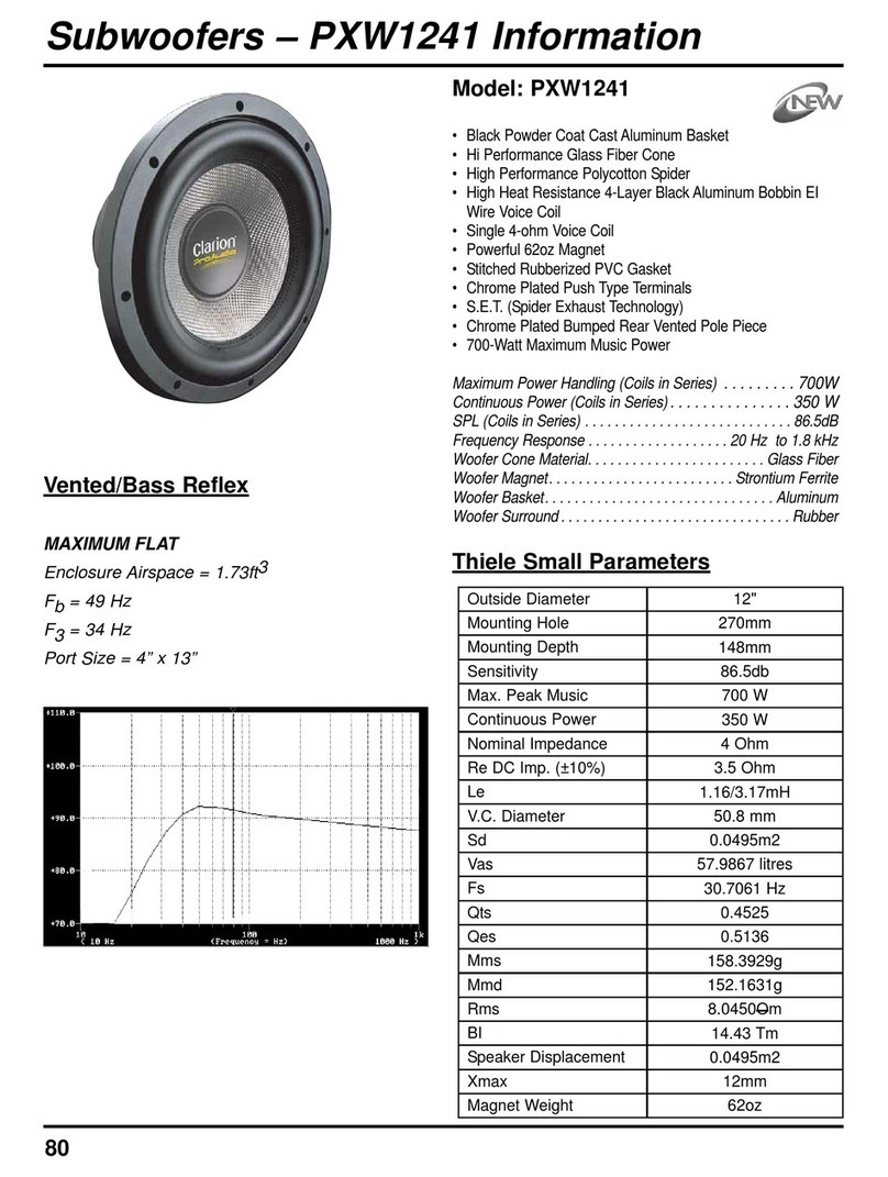 Clarion PXW1241 Specifications