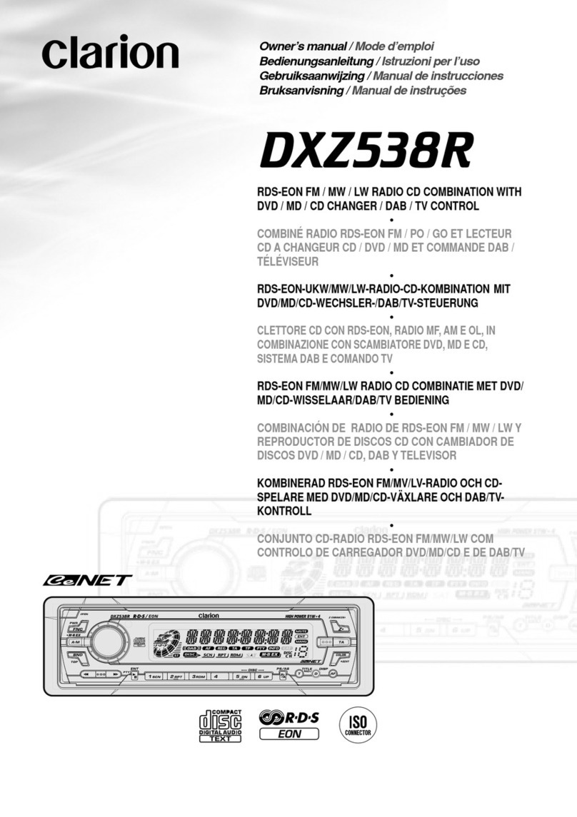 Clarion DXZ538R owner's manual