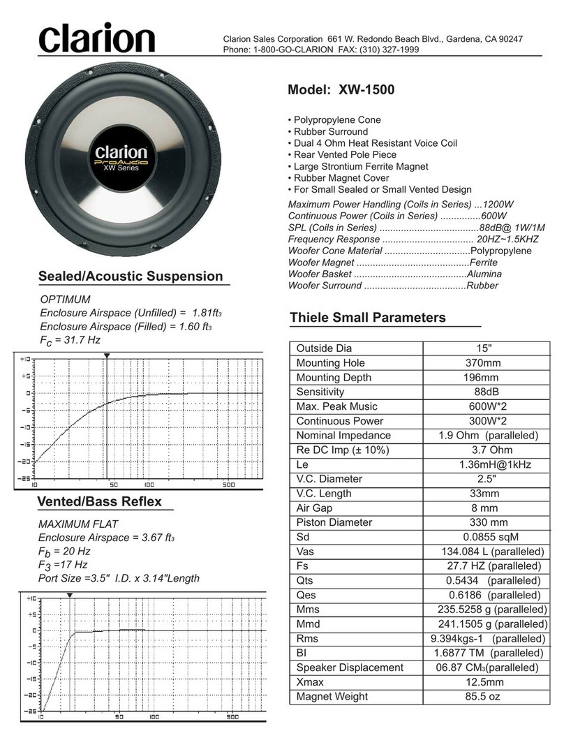 Clarion XW1500 User manual