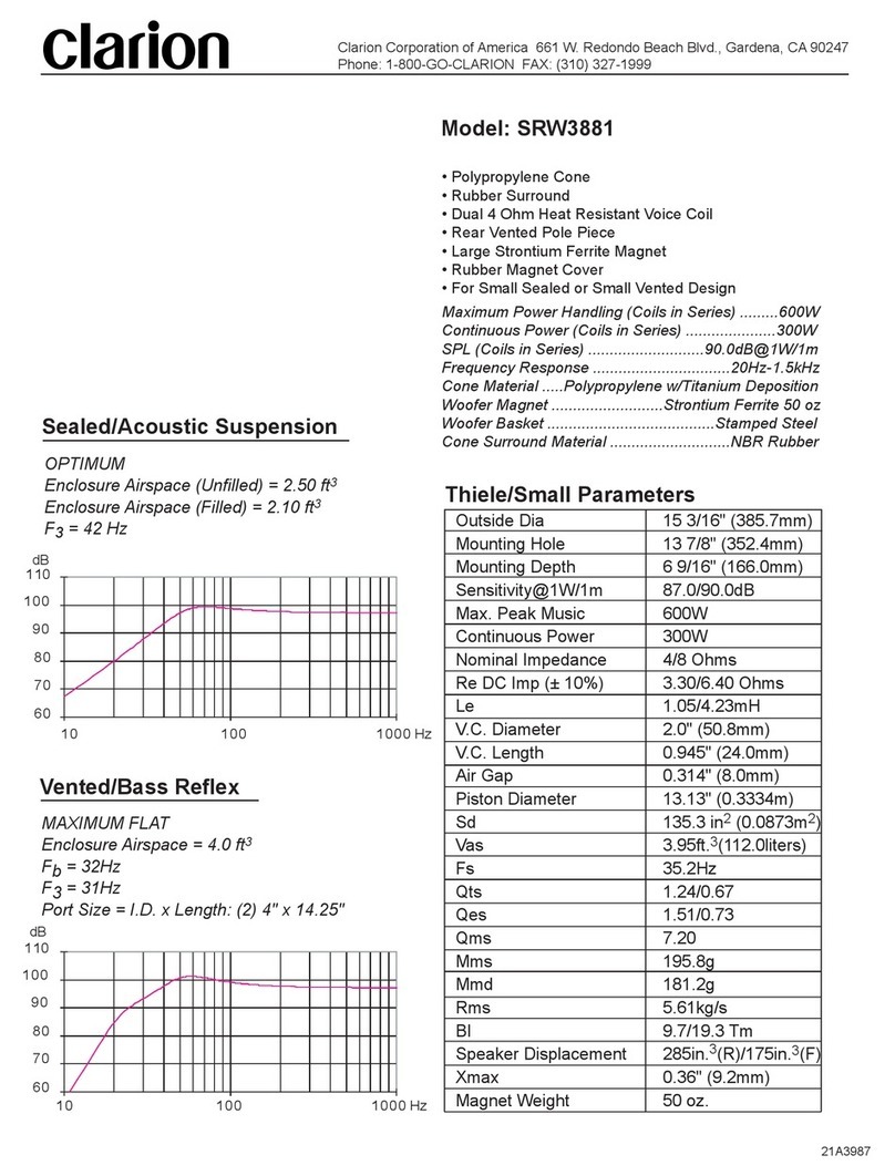 Clarion SRW3881 product manual