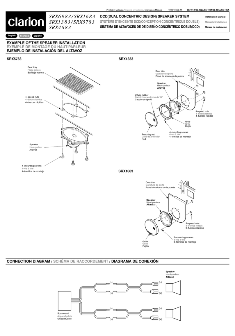 Clarion SRX1383 installation manual