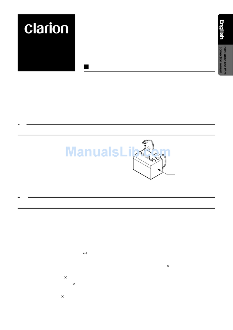 Clarion VRX938R Installation and wire connection manual Clarion VRX938R Installation and wire connection manual