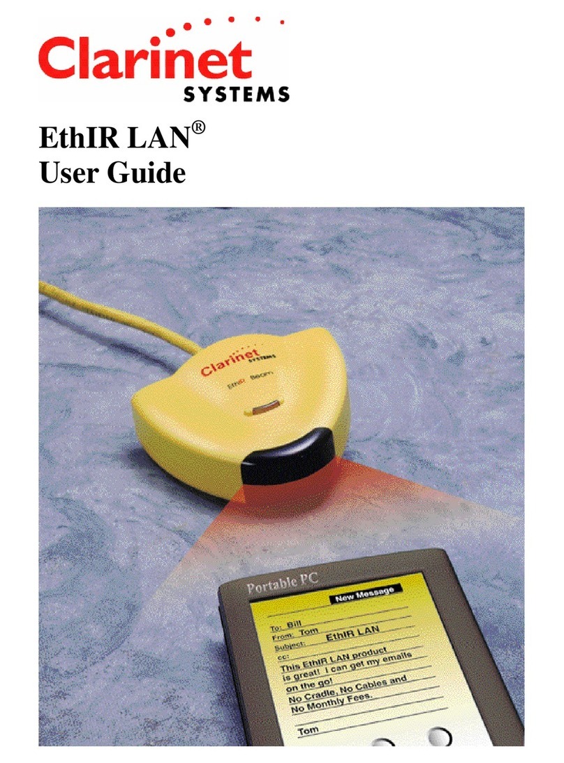 Clarinet Systems EthIR EthIR LAN user guide