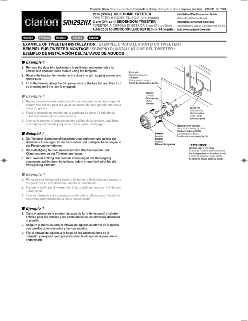 Clarion NONE FOUND SRH292HX Quick start guide