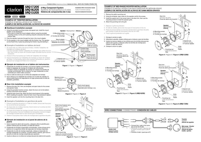 Clarion SRQ1720S Installation/wire connection guide