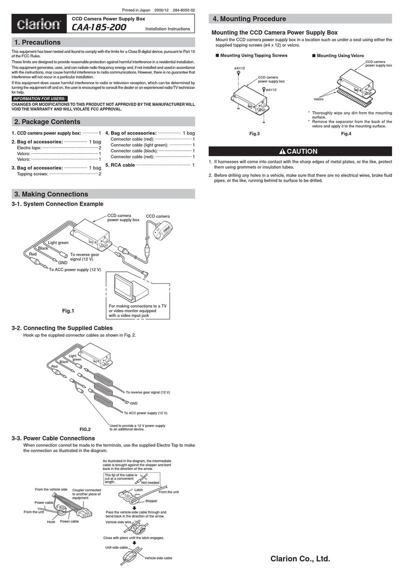 Clarion CAA-185-200 installation instructions