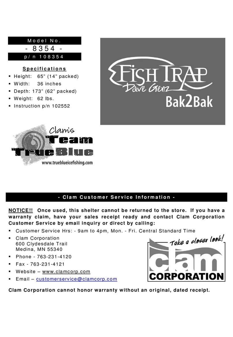 Clam Corp Fish Trap Bak2Bak 8354 instruction manual