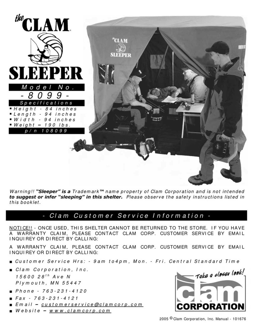 Clam Corp CLAM Sleeper 8 0 9 9 instruction manual