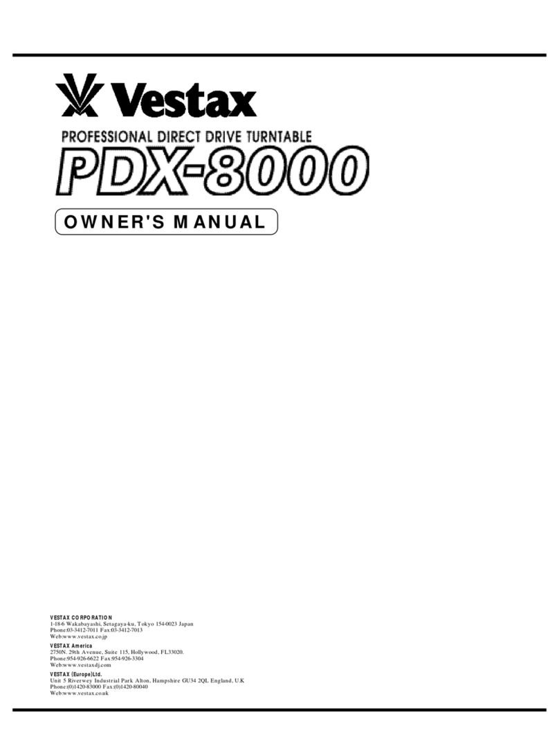 Vestax PDX-8000 User manual Vestax PDX-8000 User manual