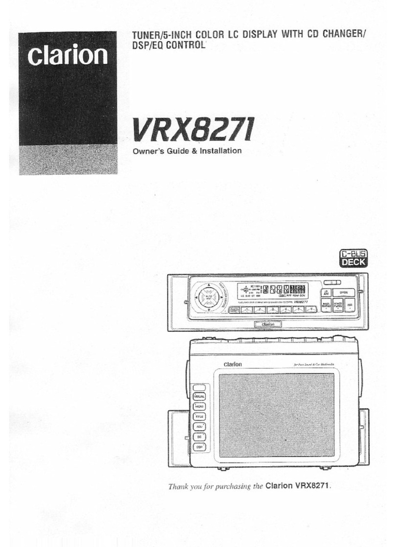 Clarion VRX8271 Owner's guide and installation manual