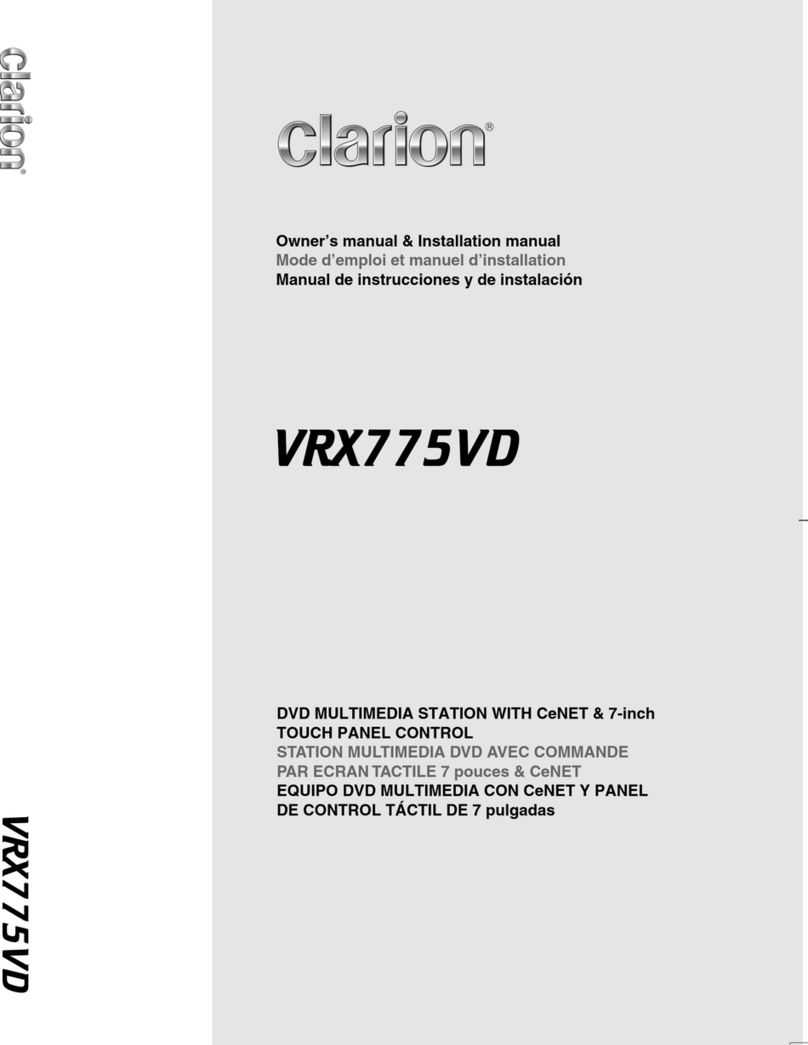 Clarion VRX775VD Owner's manual & installation manual
