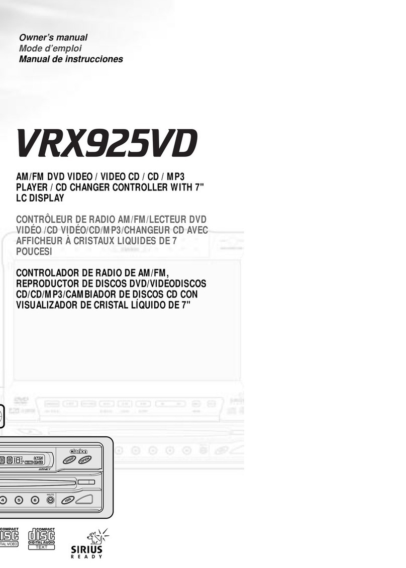Clarion VRX925VD User manual
