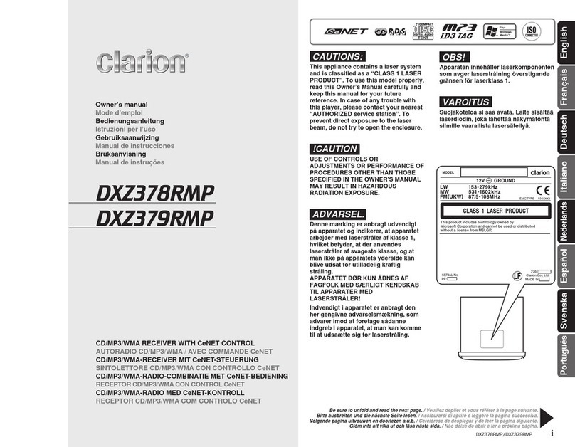 Clarion DXZ379RMP User manual