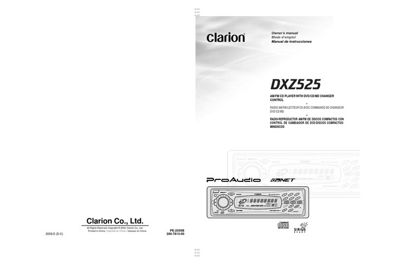 Clarion ProAudio DXZ525 owner's manual