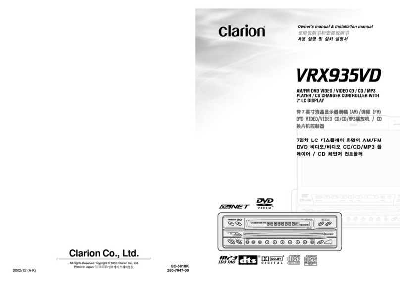 Clarion ProAudio VRX 935VD  VRX935VD VRX935VD Quick start guide