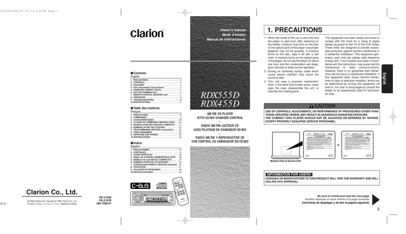 Clarion RDX455D User manual