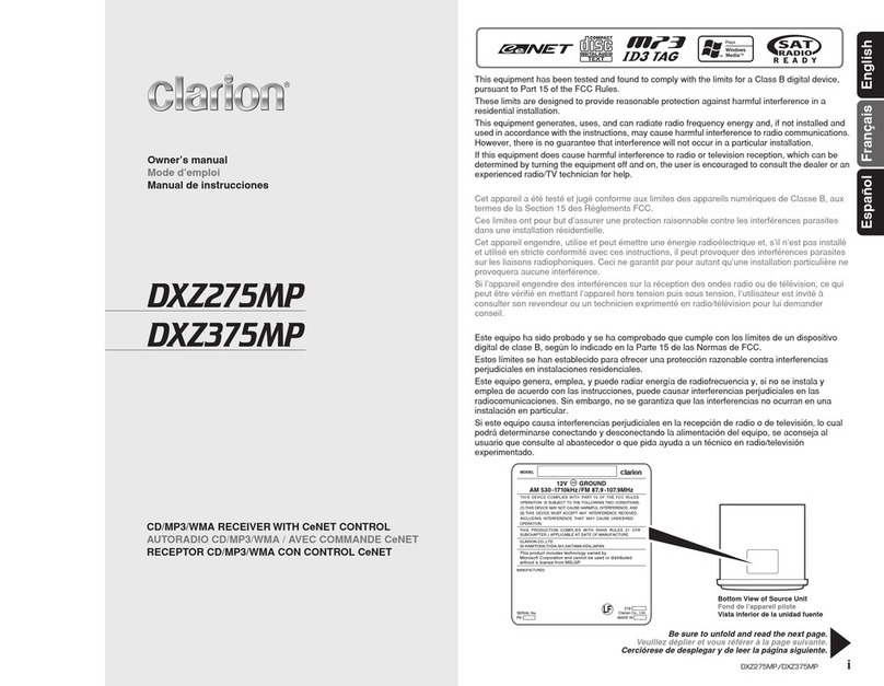 Clarion Net iDXZ275MP User manual