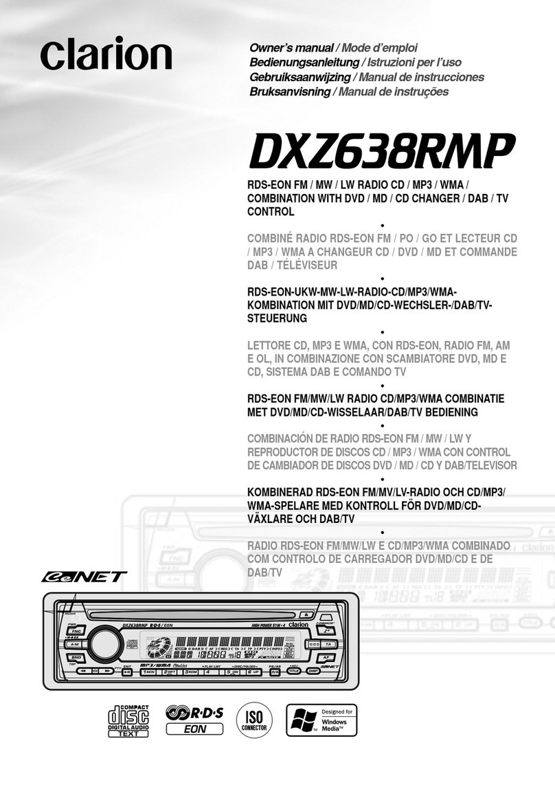 Clarion Net DXZ638RMP User manual Clarion Net DXZ638RMP User manual