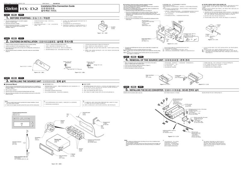 Clarion HX-D2 Installation/wire connection guide