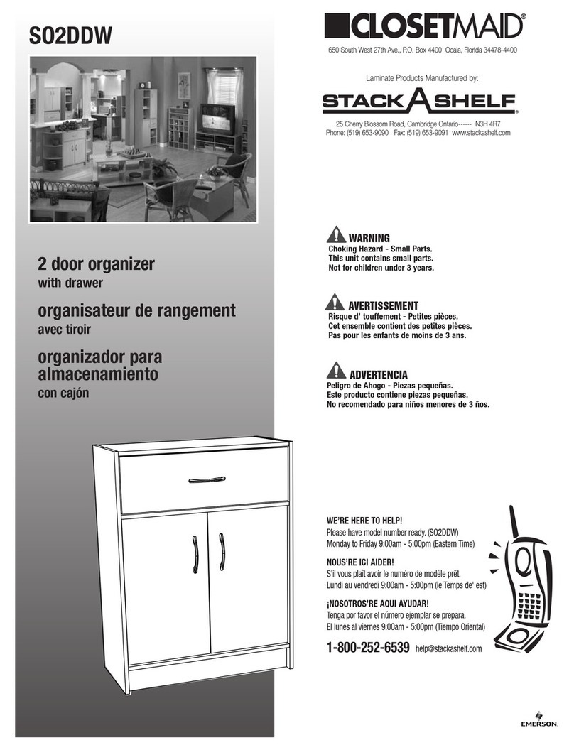 Closet Maid 2 Door Organizer with Drawer SO2DDW User manual