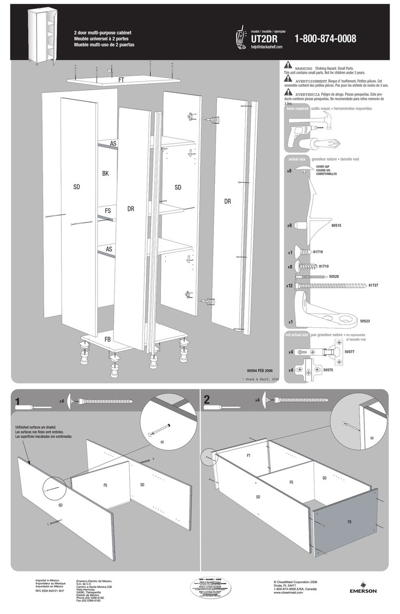 Closet Maid 2 Door Multi-purpose Cabinet UT2DR User manual Closet Maid 2 Door Multi-purpose Cabinet UT2DR User manual