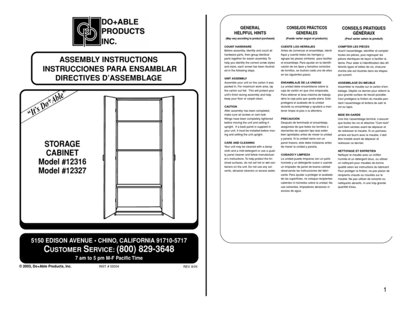 Do+Able Products 12316 Assembly instructions Do+Able Products 12316 Assembly instructions