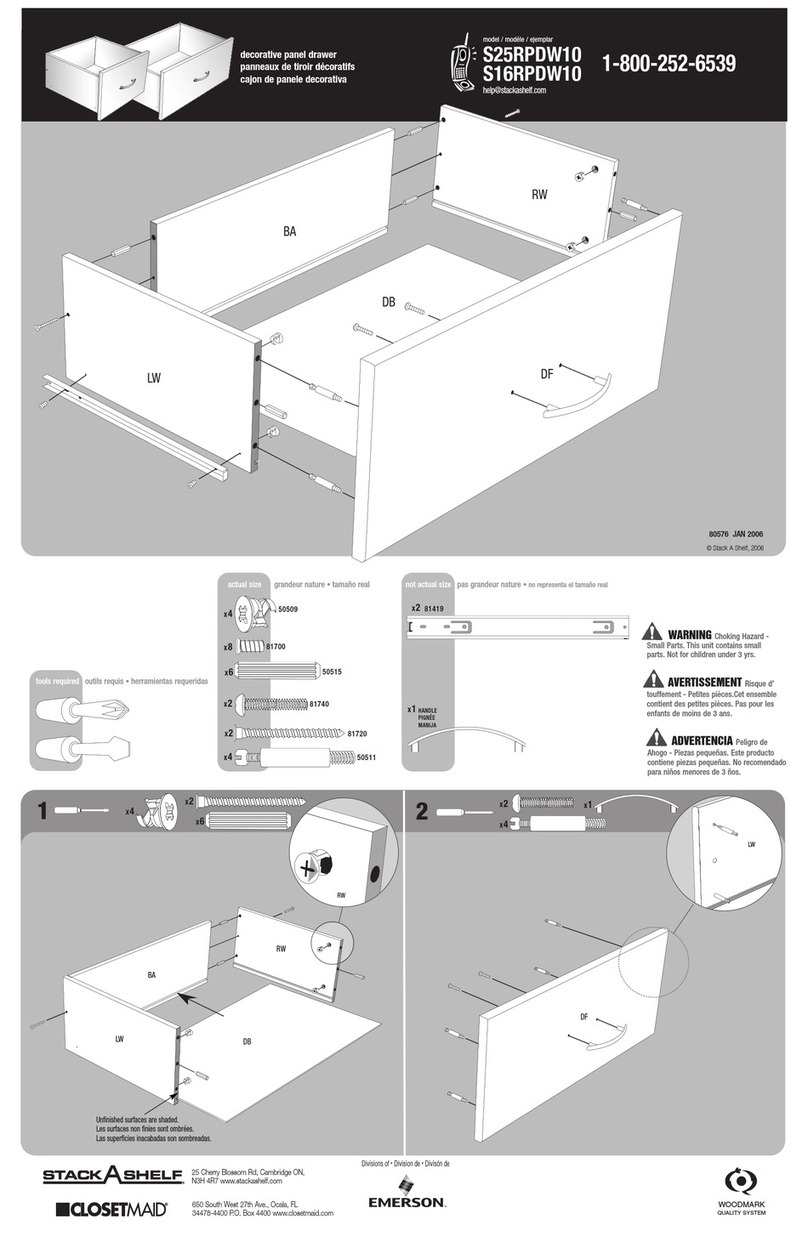 Closet Maid Decorative Panel Drawer S16RPDW10 Assembling instructions