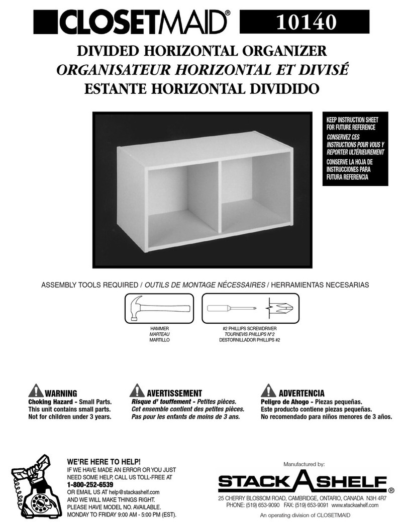 Closet Maid Divided Horizontal Organizer 10140 instruction sheet Closet Maid Divided Horizontal Organizer 10140 instruction sheet