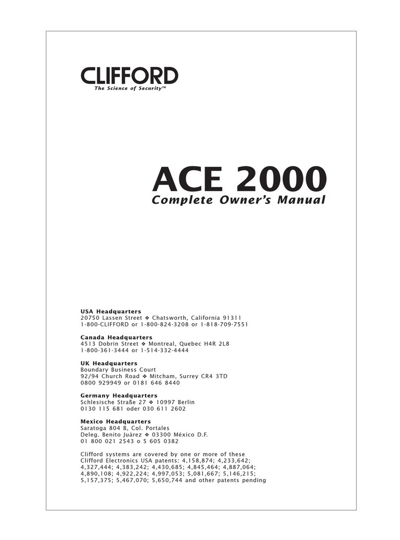 Clifford ACE 2000 Complete owner's manual
