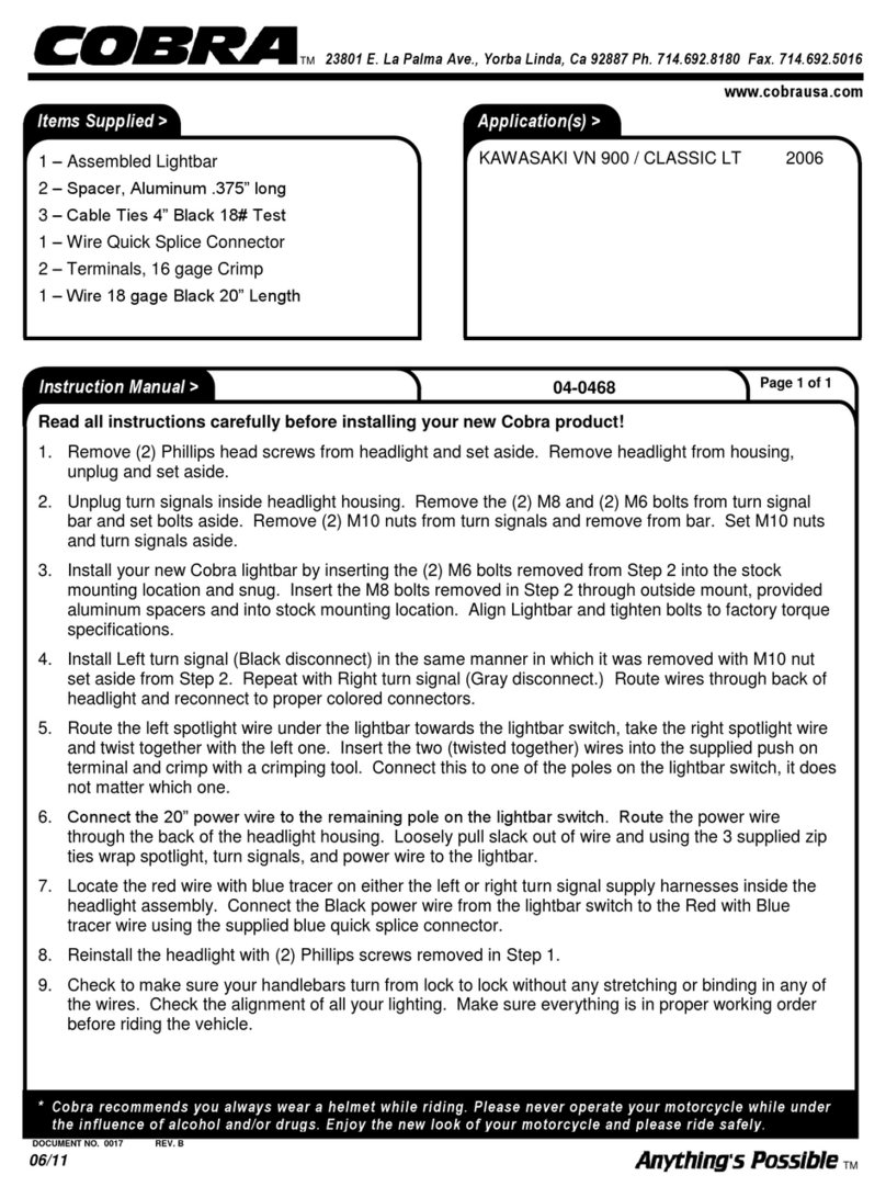 Cobra Classic LT User manual
