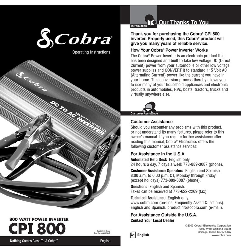 Cobra CPI 800 operating instructions