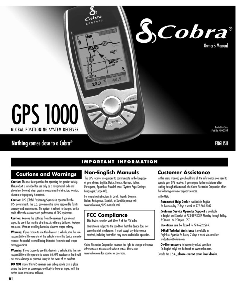 Cobra GPS1000 owner's manual