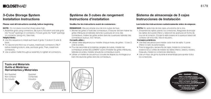 Closet Maid 3-Cube Storage System 8178 User manual