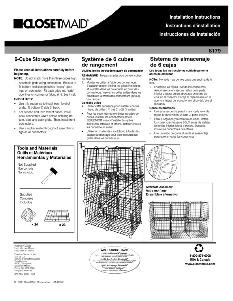 Closet Maid 6-Cube Storage System User manual