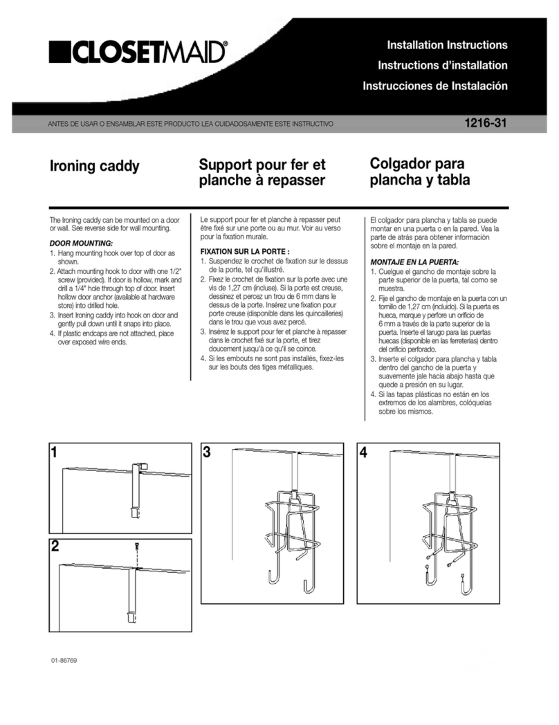 Closet Maid Ironing Caddy 1216-31 installation instructions