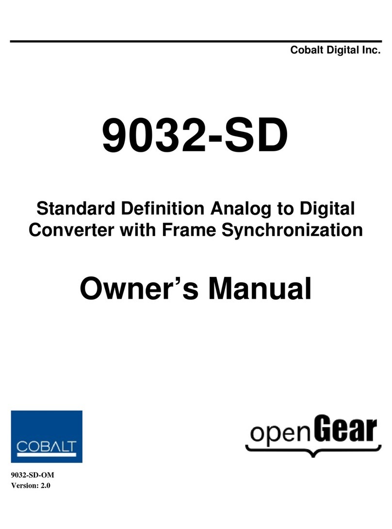 Cobalt Digital Inc 9032-SD User manual