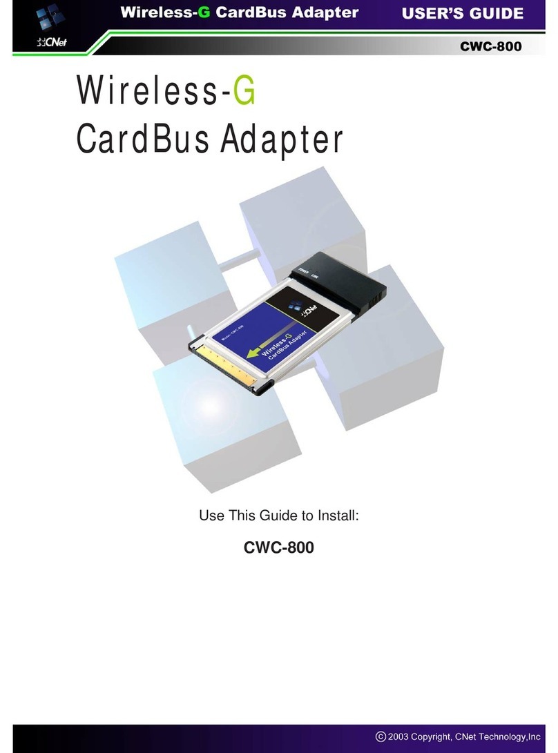 CNET Wireless-G CardBus Adapter CWC-800 user guide